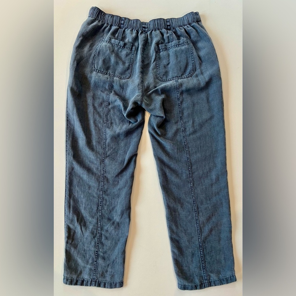 C&C California Linen Washed Denim Braided Pocket Straight Leg Large - Picture 10 of 12